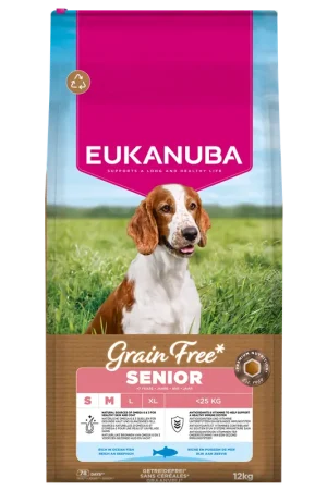 Veilige Betaling Eukanuba Hondenvoer Senior S/M Grain Free Ocean Fish 12 kg