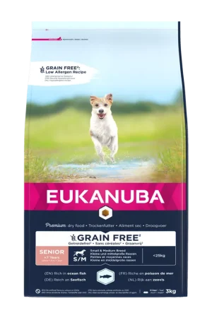 Eukanuba Hondenvoer Senior S/M Grainfree Oceanfish 3 kg Speciale Aanbieding