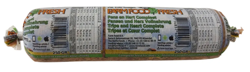 Lage Prijs Farm Food Fresh hondenvoer Pens & Hart Compleet 250 gr