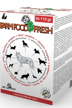 Farm Food Fresh hondenvoer rundvlees compleet 9 x 110 gr Nu Kopen