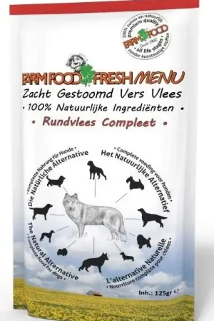 Express Levering Farm Food Fresh Menu Rundvlees Compleet 125 gr