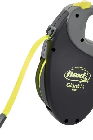 Laatste Versie Flexi Giant Neon met Band Geel S/M 8 mtr