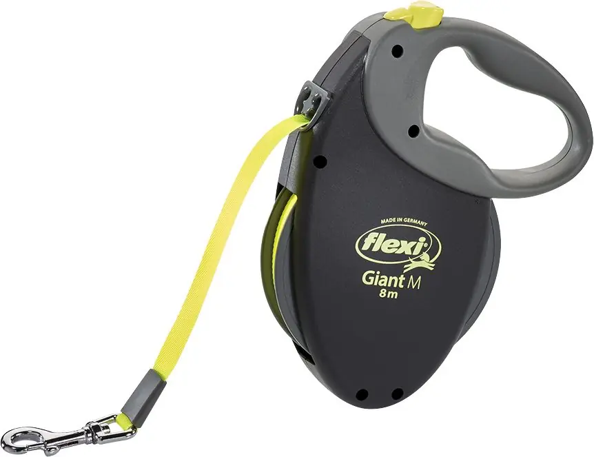 Laatste Versie Flexi Giant Neon met Band Geel S/M 8 mtr