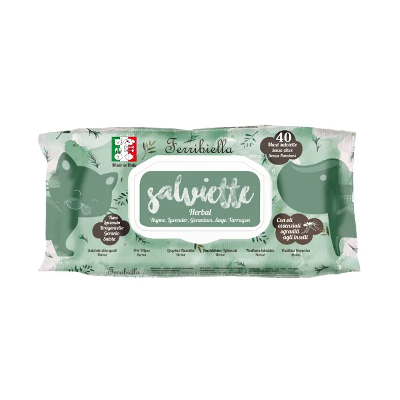 Ferribiella Wet Wipes Herbal 40 st Gratis Retour