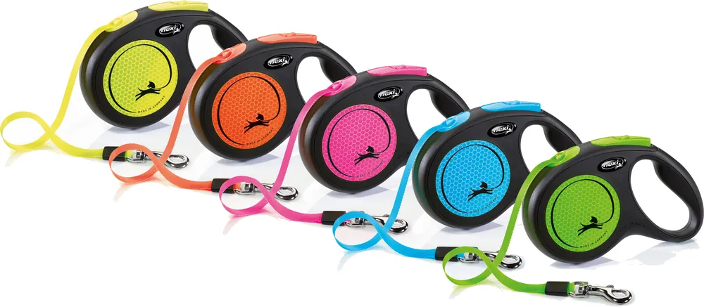 Flexi New Neon M met band 5 mtr Uitverkoop
