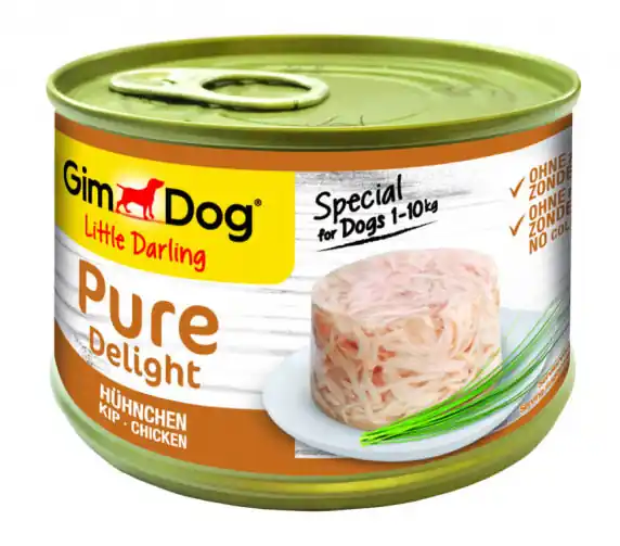 Direct Beschikbaar GimDog hondenvoer Little Darling Pure Delight kip 85 gr
