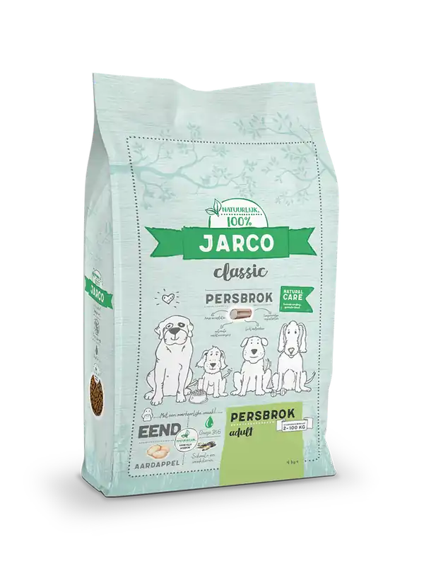 Speciale Aanbieding Jarco hondenvoer Classic persbrok Adult eend 15 kg