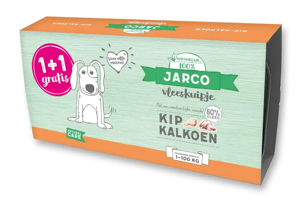 Laatste Versie Jarco hondenvoer Vleeskuipjes Kip/Kalkoen 2 x 150 gr