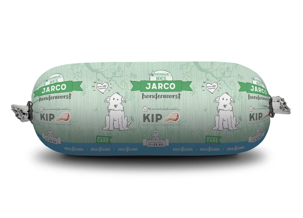 Bestel Nu Jarco hondenworst Medium Kip 450 gr