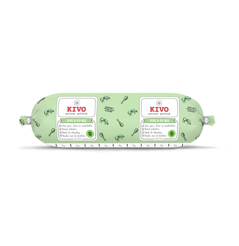Kivo Hondenvoer Pens & Kip Mix 500 gr Op = Op