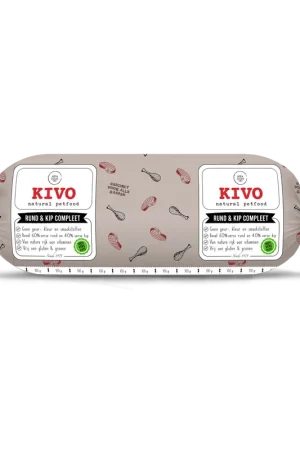 Kivo Hondenvoer Rund & Kip Compleet 1 kg Tijdelijk Beschikbaar
