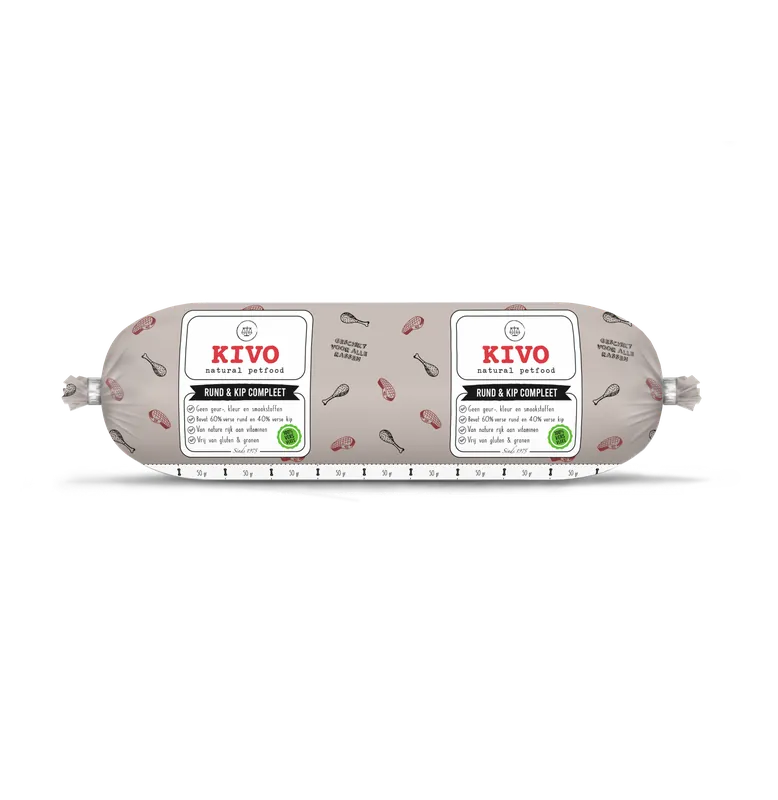 Kivo Hondenvoer Rund & Kip Compleet 500 gr Aanbieding