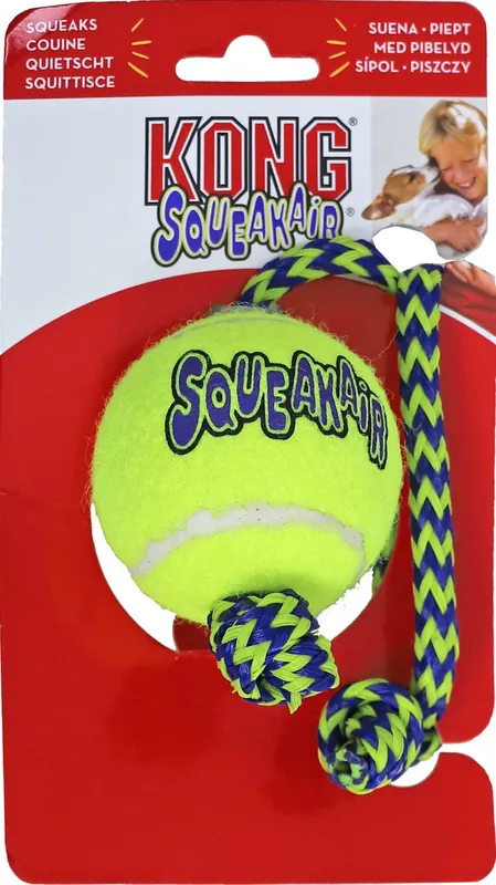 Kong Squeakair Ball with Rope M Lage Kosten