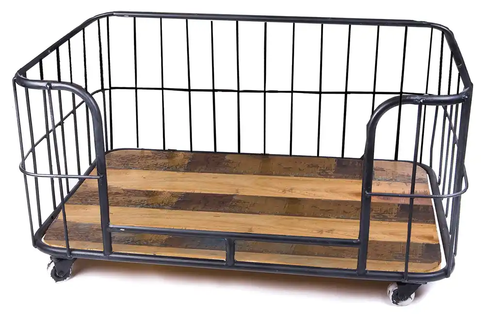 Lex & Max hondenbank metal wire basket zwart Voordeelprijs