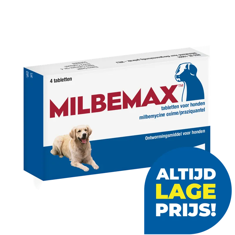 Milbemax tabletten hond 5 - 75 kg 4 st Express Levering