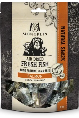Monopets Air Dried Fresh Fish Salmon Skin Bites 100 gr Direct Beschikbaar