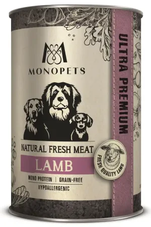 Hoge Kwaliteit Monopets Hondenvoer Fresh Meat Lamb 400 gr