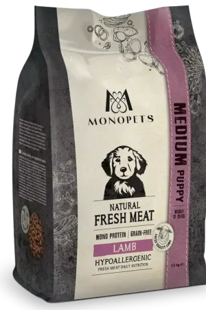 Monopets Hondenvoer Fresh Meat Puppy Medium Lamb 12 kg Exclusieve Aanbieding