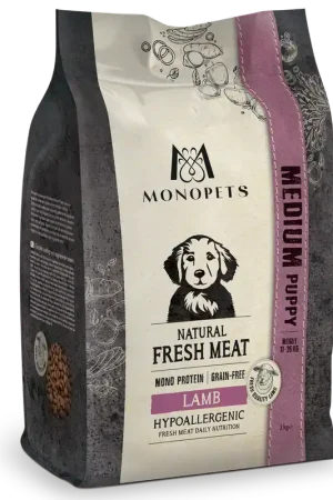 Monopets Hondenvoer Fresh Meat Puppy Medium Lamb 2 kg Beperkte Voorraad