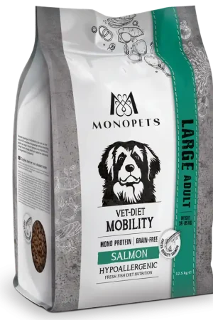 Beperkt Aanbod Monopets Hondenvoer Vet-Diet Large Mobility Salmon 12,5 kg