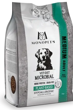 Dagaanbieding Monopets Hondenvoer Vet-Diet M Microbial Plant-Based 2 kg