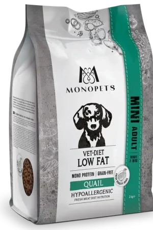 Favoriet Monopets Hondenvoer Vet-Diet Mini Low Fat Quail 2 kg