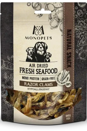 Monopets Air Dried Fresh Seafood Razor Clams 70 gr Nieuw