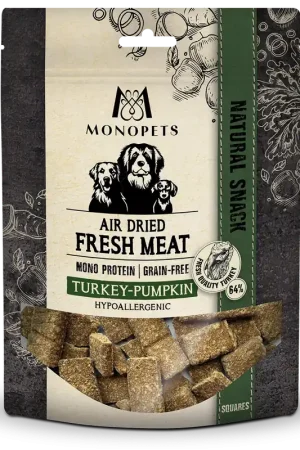 Monopets Air Dried Squares Turkey & Pumpkin 100 gr Alleen Vandaag