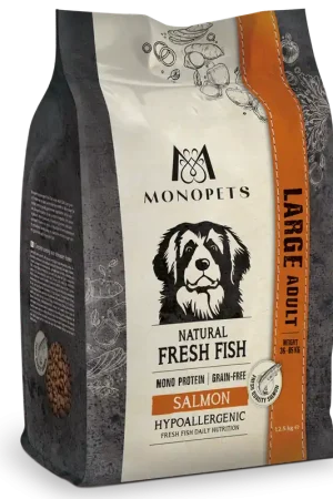 Voordeelprijs Monopets Hondenvoer Fresh Fish Adult Large Salmon 12,5 kg