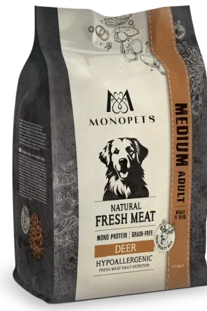 Monopets Hondenvoer Fresh Meat Adult Medium Deer 12 kg Gecertificeerd