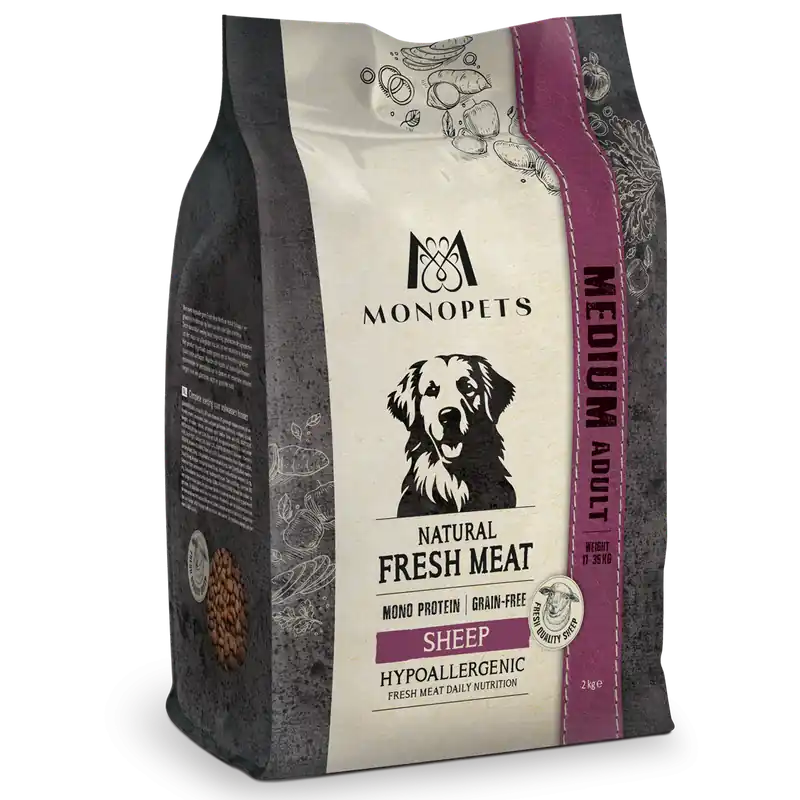 Express Levering Monopets Hondenvoer Fresh Meat Adult Medium Sheep 2 kg