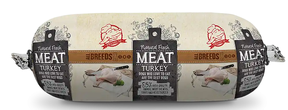 Koopje Natural Fresh MEAT hondenworst turkey 600 gr