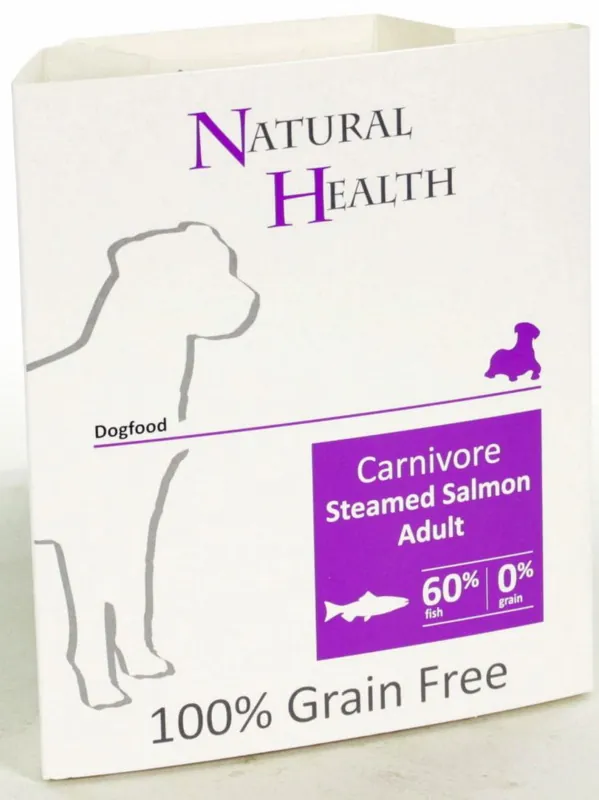 Natural Health Dog hondenvoer Steamed Carnivore Salmon 395 gr Gecertificeerd