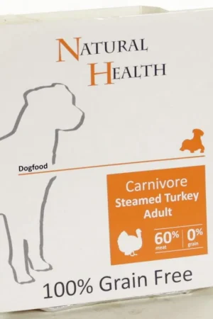 Gereduceerde Prijs Natural Health Dog hondenvoer Steamed Carnivore Turkey 395 gr
