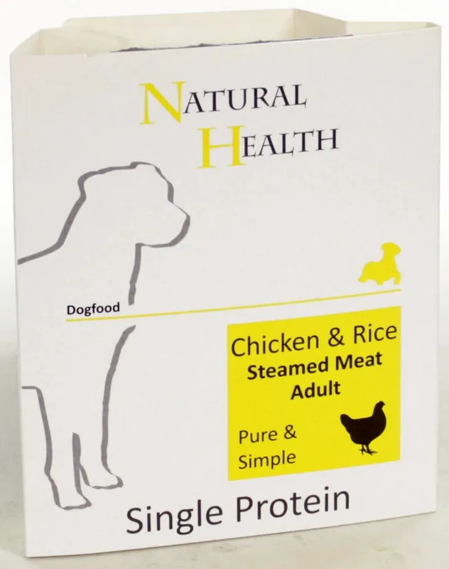 Natural Health Dog hondenvoer Steamed Pure & Simple Chicken & Rice 395 gr Lage Kosten