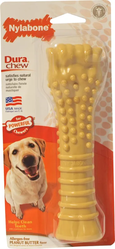 Superprijs NylaBone Dura Chew Souper Bot peanutbutter L