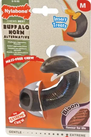 Weekendaanbieding NylaBone Extreme Chew Horn M bison
