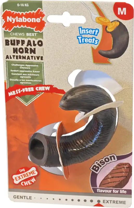 Weekendaanbieding NylaBone Extreme Chew Horn M bison