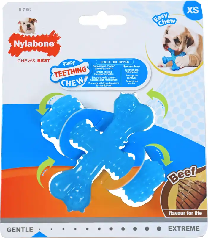 Veilige Betaling NylaBone Puppy Chew Teething beef XS