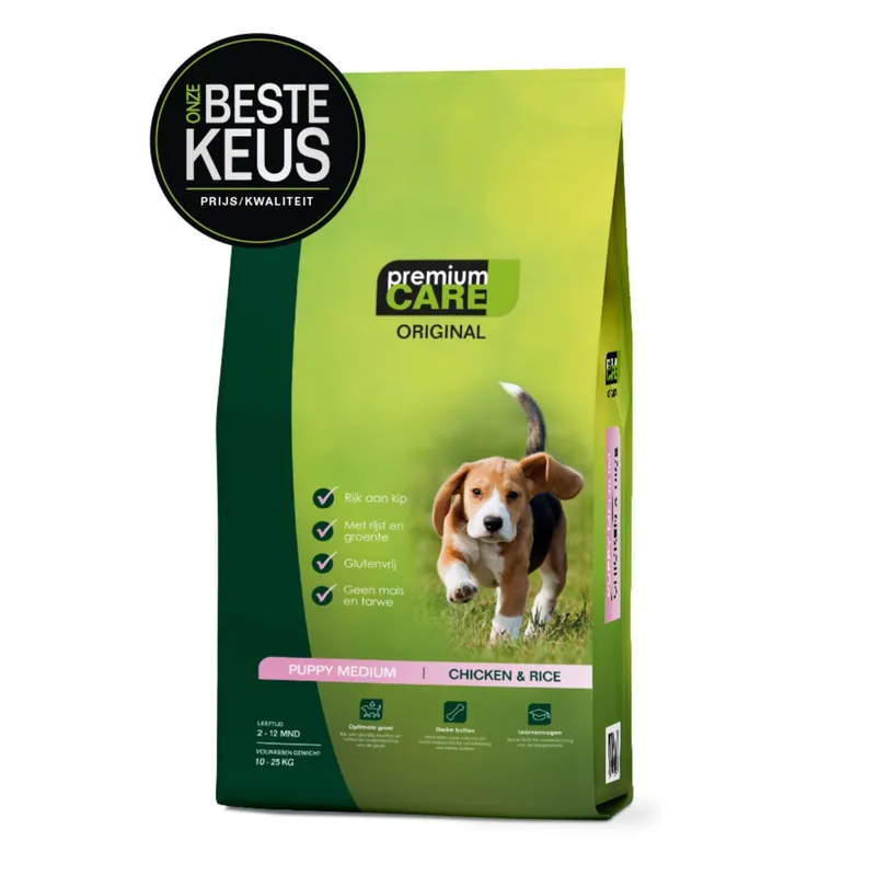 Premium Care Original Puppy Medium Chicken & Rice 12 kg Koop Vandaag