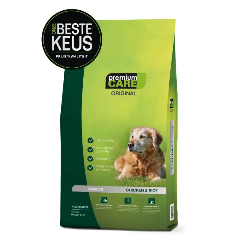 Premium Care Original Senior Chicken & Rice 12 kg Rechtstreeks Van De Fabrikant