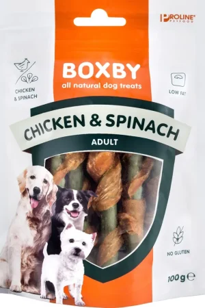 Proline Boxby Chicken & Spinach Sticks 100 gr Meest Verkocht