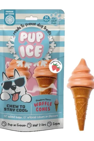 Uitverkoop Pup Ice Hondenijsje Ijshoorntje Aardbei 2 st