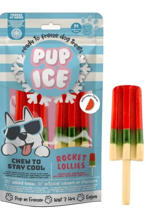 Pup Ice Hondenijsje Raket Watermeloen 2 st Exclusieve Aanbieding