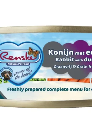 Favoriet Renske hondenvoer Vers Vlees Maaltijd Eend & Konijn Graanvrij 95 gr