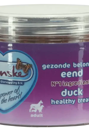 Renske gezonde beloning mini hartjes eend 100 gr Tijdelijk Beschikbaar