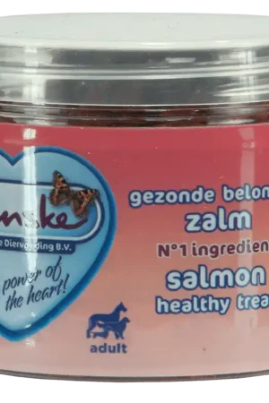 Renske gezonde beloning mini hartjes zalm 100 gr Finale Uitverkoop
