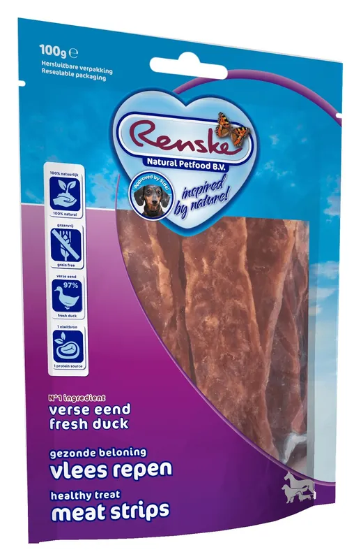Gratis Retour Renske Gezonde Beloning Vleesrepen Eend 100 gr