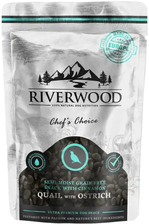 Hoge Kwaliteit Riverwood Chefs Choice Quail & Ostrich semi-moist 200 gr