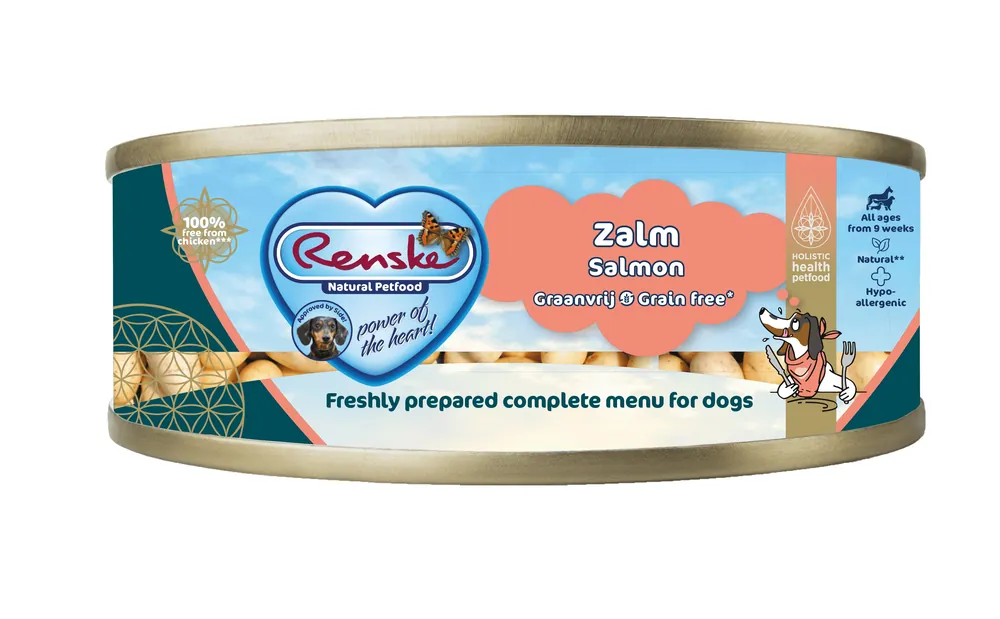 Uitverkoop Renske hondenvoer Vers Vlees Maaltijd Zalm Graanvrij 95 gr